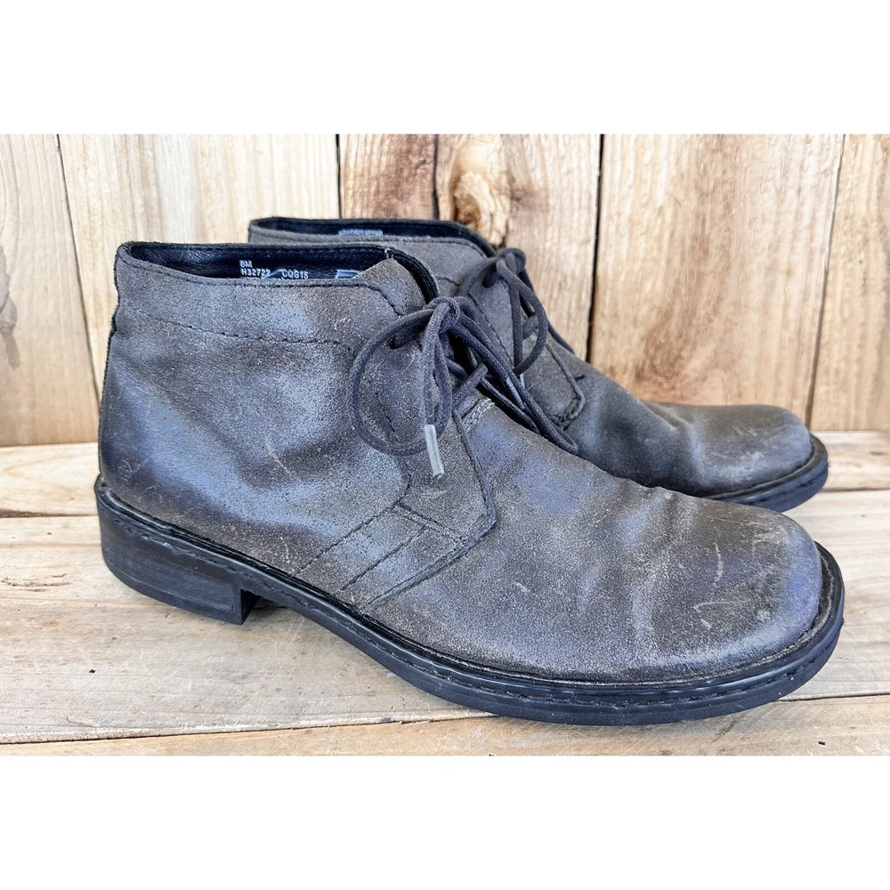 Born Harrison Chukka Shoes Heritage Men's 8 M Dark Gray Leather Lace Up